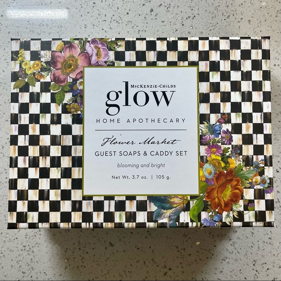 Mackenzie-Childs Courtly Check Soap Dish & Flower Market Bar Soap Set - Picture 8 of 8